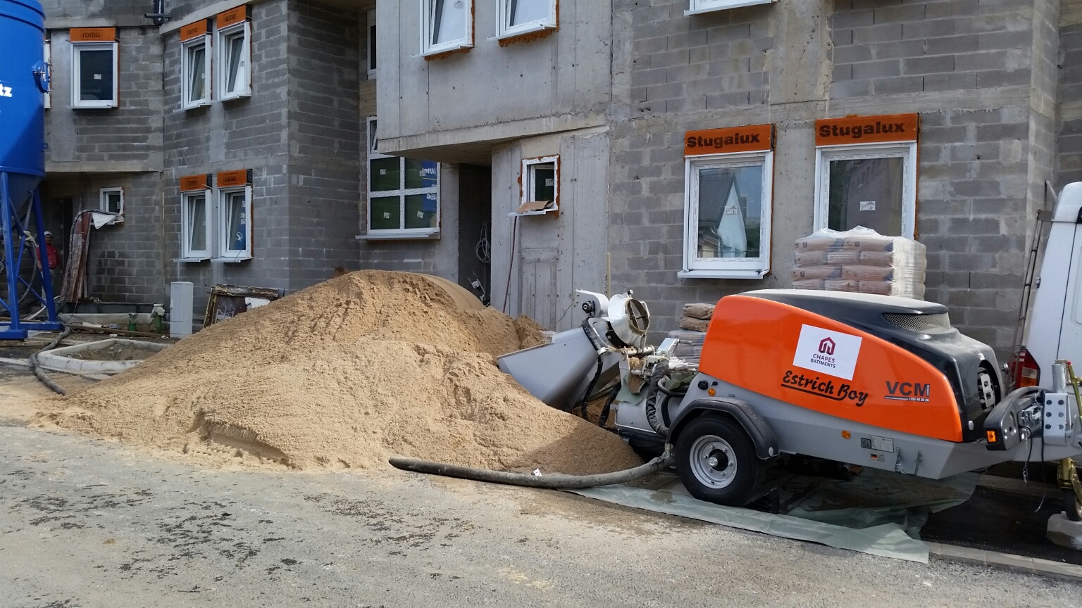 Chape talochée - Chantier